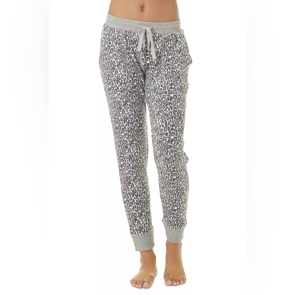Splendid Small Gray Leopard Print Jogger Lounge Pants